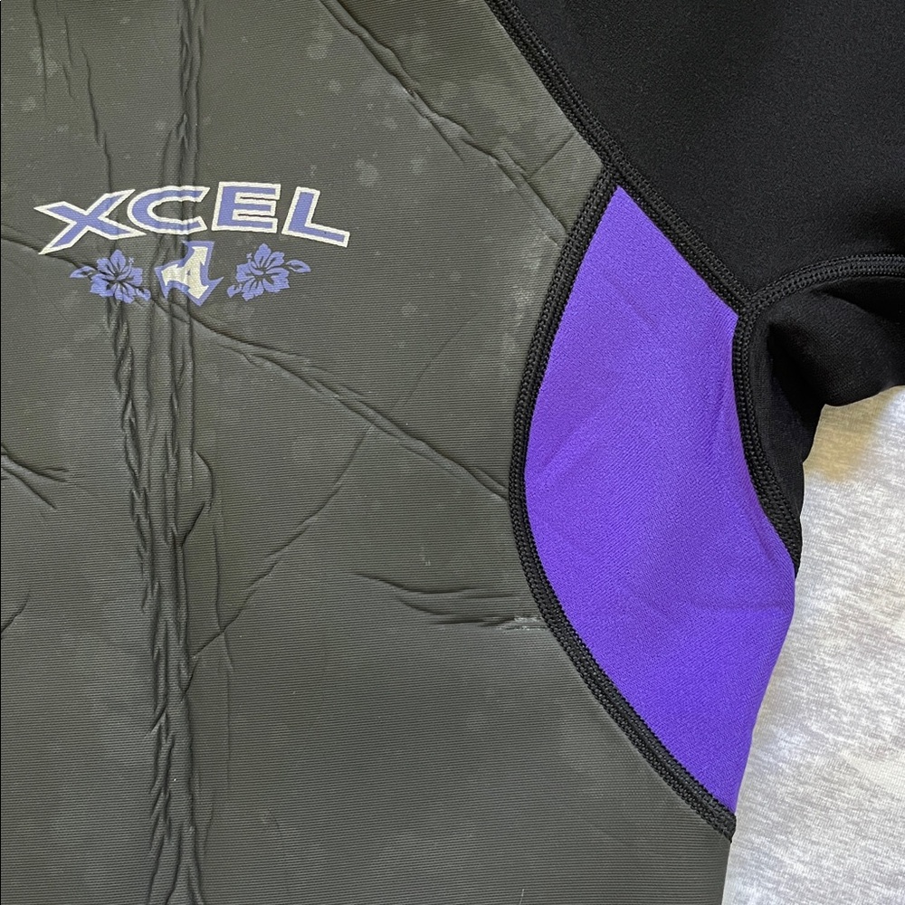 XCEL Women's Black Purple Yellow One-Piece Wetsuit. 3.2 Superlite - Picture 8 of 8
